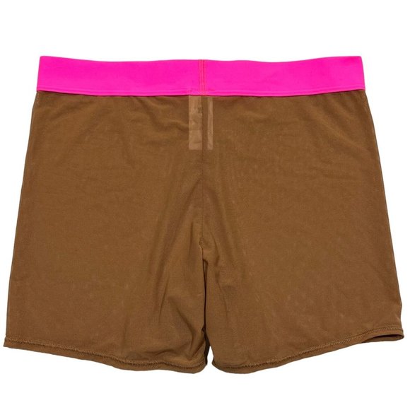 NWT AERIE Smoothez High Waisted Boyshort Pantie Sz L Brown Pink - Picture 2 of 4